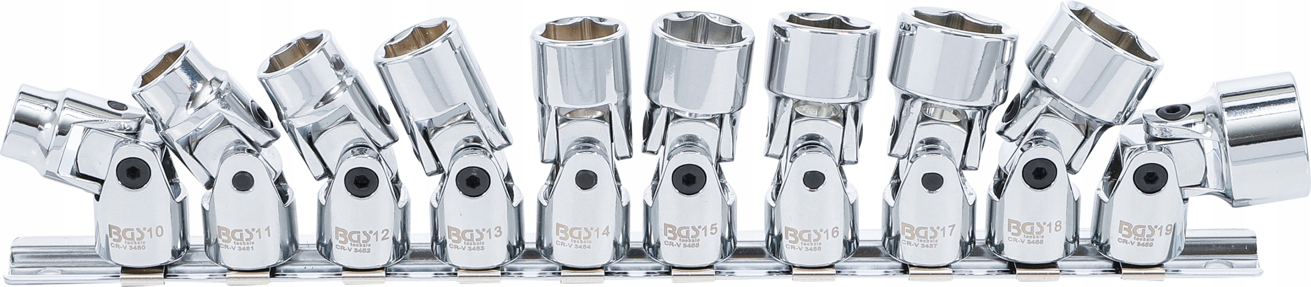 Súprava šesťhranných nástrč. hlavíc s kardanovým kĺbom 3/8"|10-19 mm|10dielov