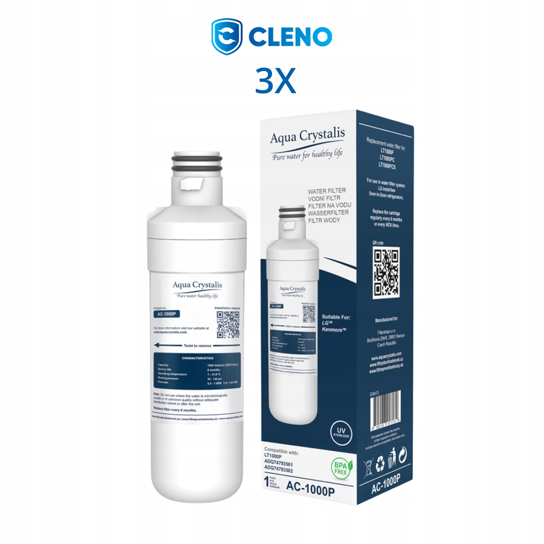 Vodní filtr Aqua Crystalis AC-1000P pro lednice značky Lg (náhrada filtru L
