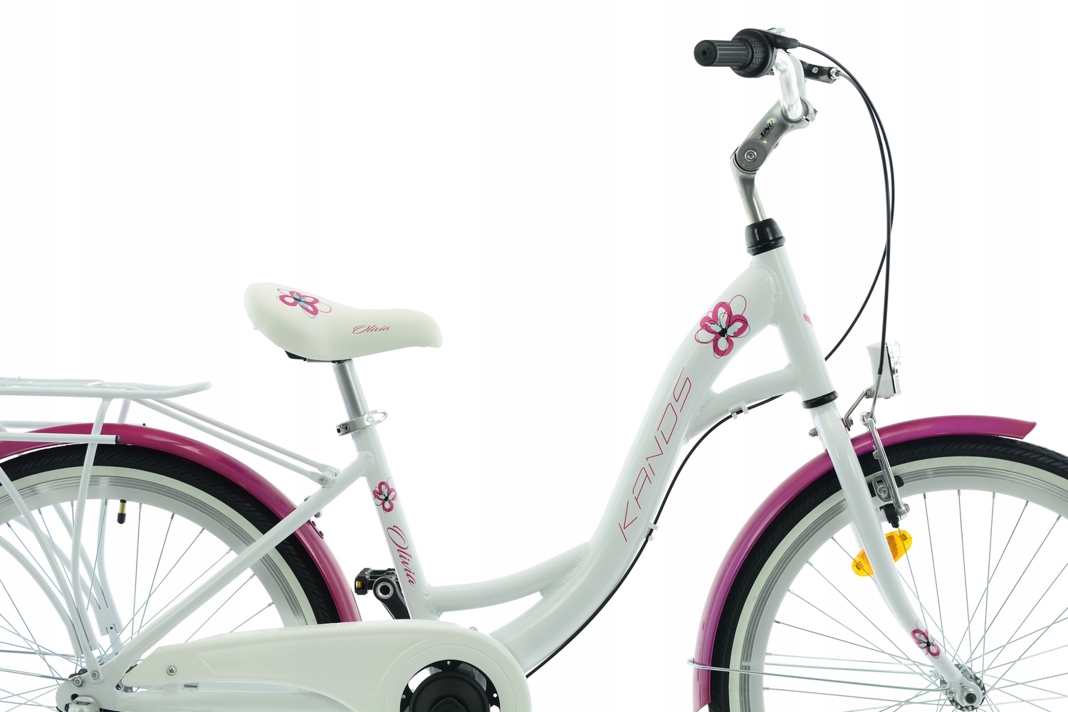 Rower Kands 24 Olivia r14 cali biało-różowy połysk 2025 Nowość na rynku !!