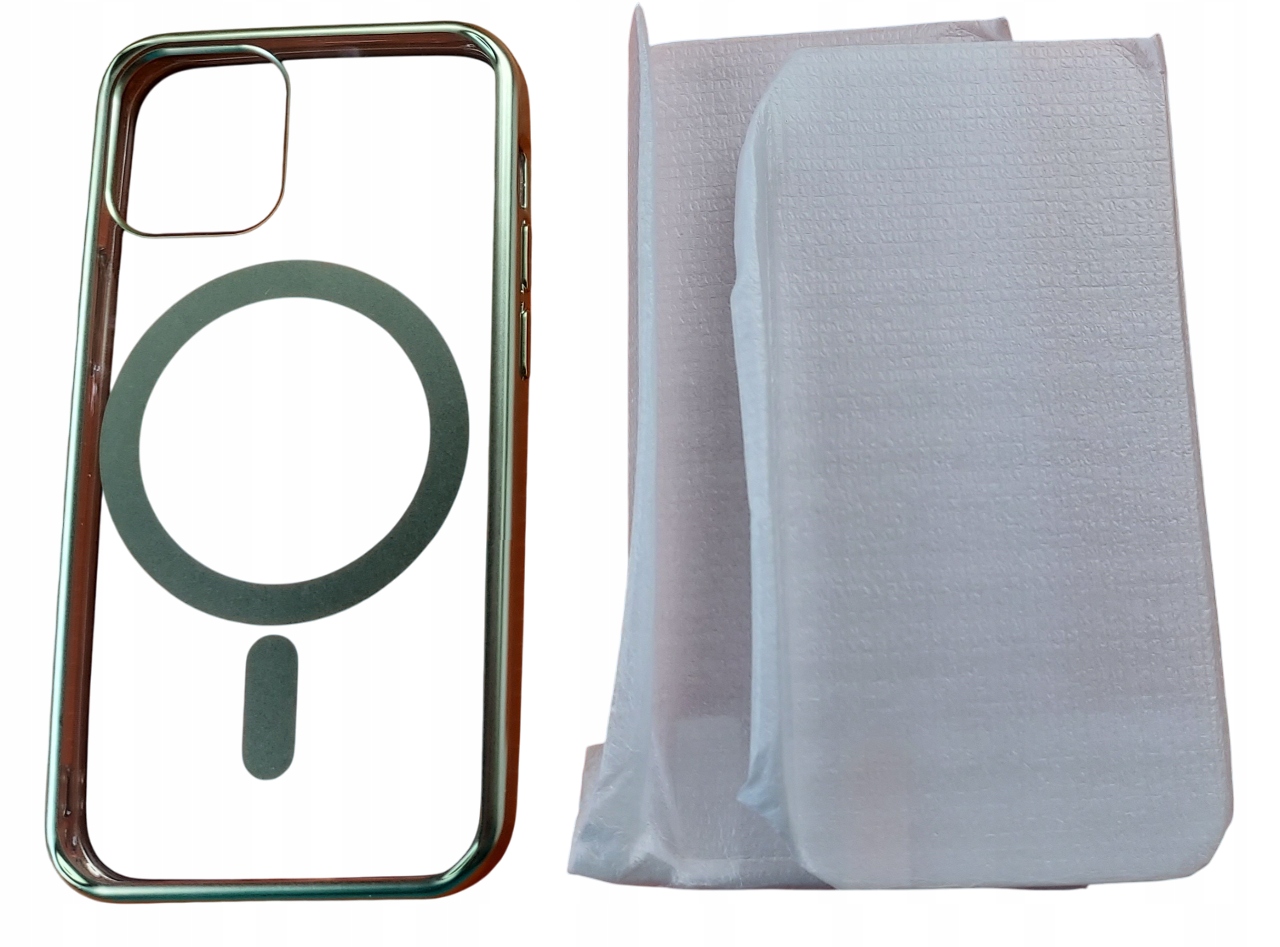 Helssitot Mag Safe Etui Zielone Metaliczne Do Iphone 12 +2 Szt Folii