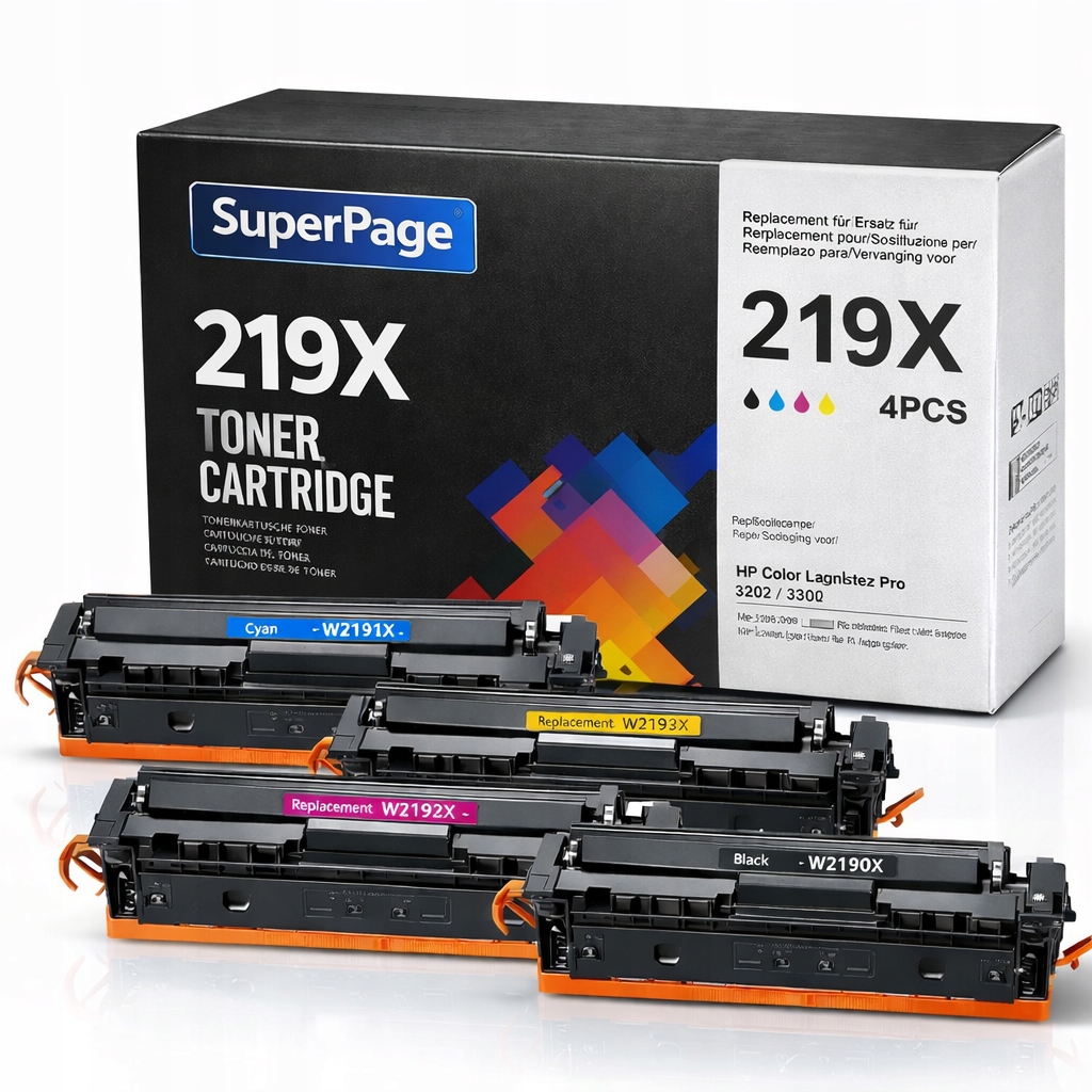 Tonery SuperPage 219X, 4 szt. do Hp Color LaserJet Pro XL czarny
