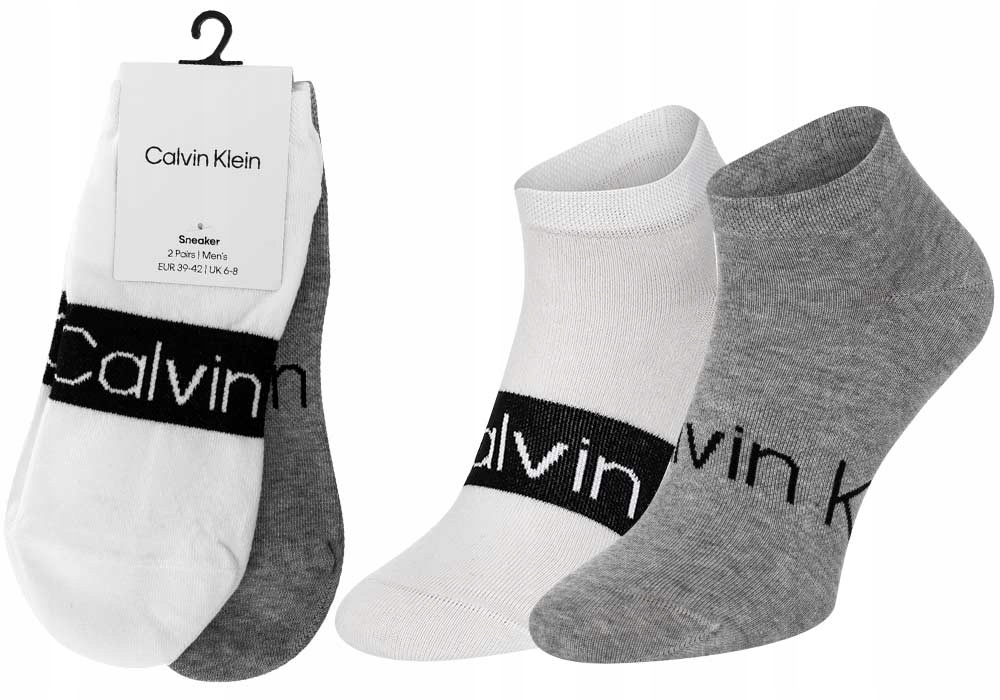 

Calvin Klein Skarpetki Stopki 2P Grey/white r39-42