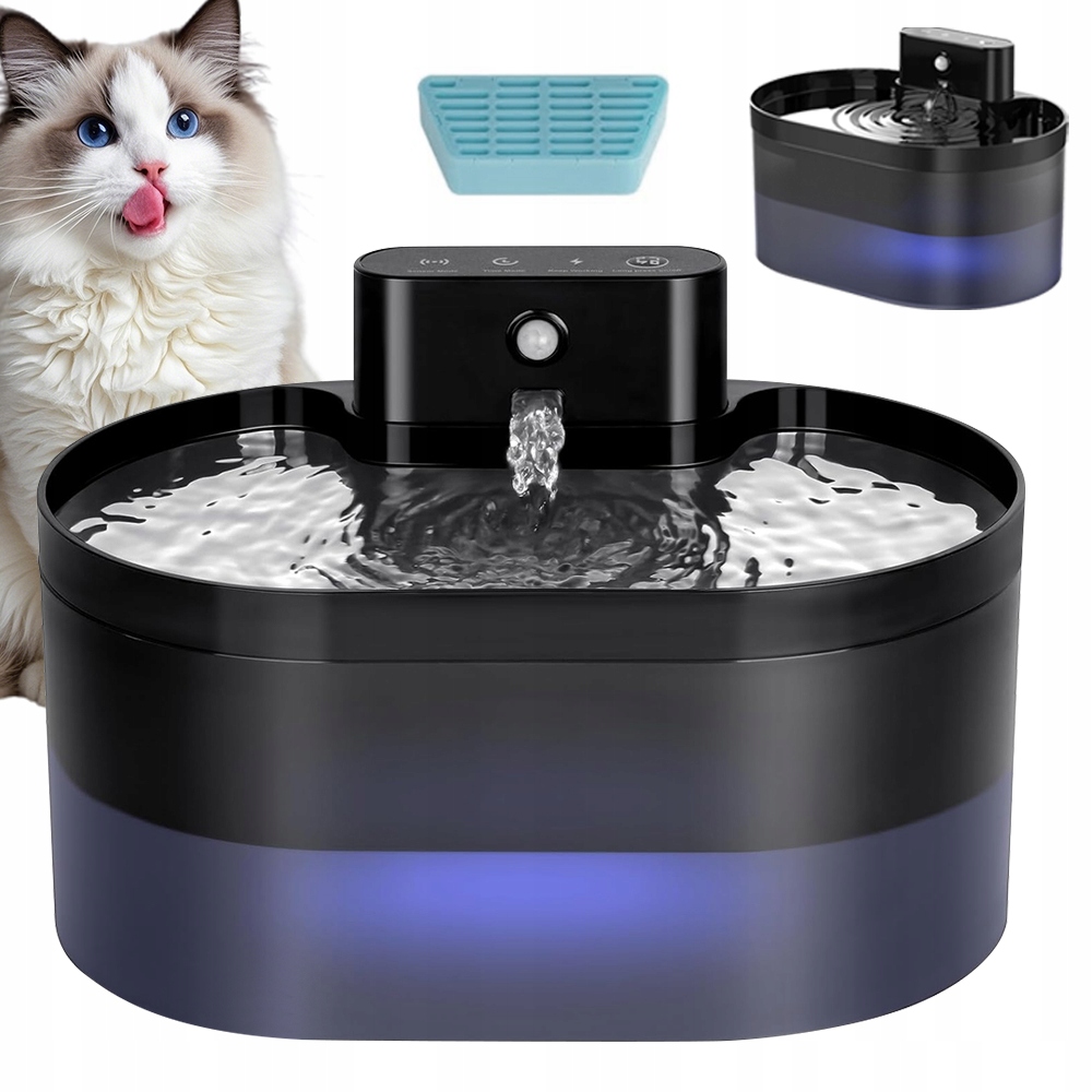 Levně Automatické Krmítko Fontána Pro Kočky A Psy Miska 2.2L Tichá Filtr