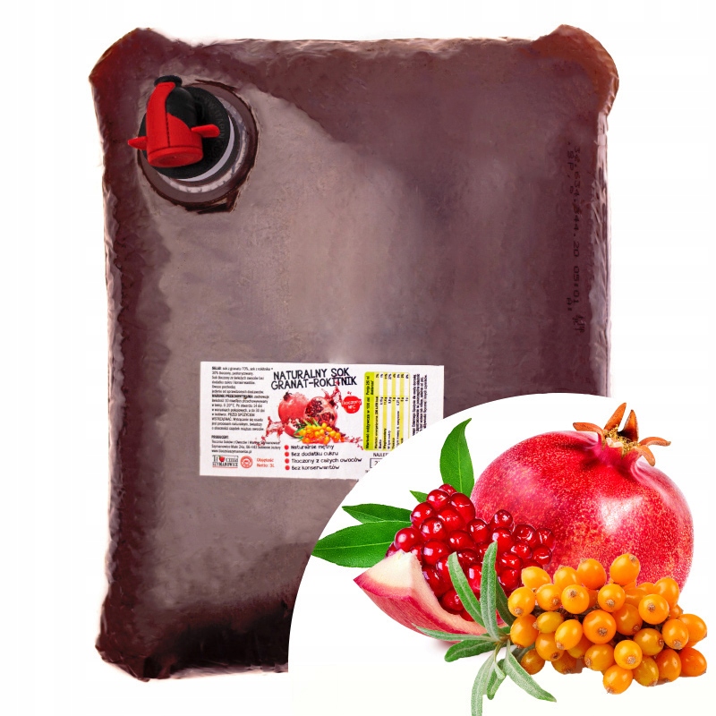 

Sok z Granatu I Rokitnika 100% Nfc Leczniczy 3L