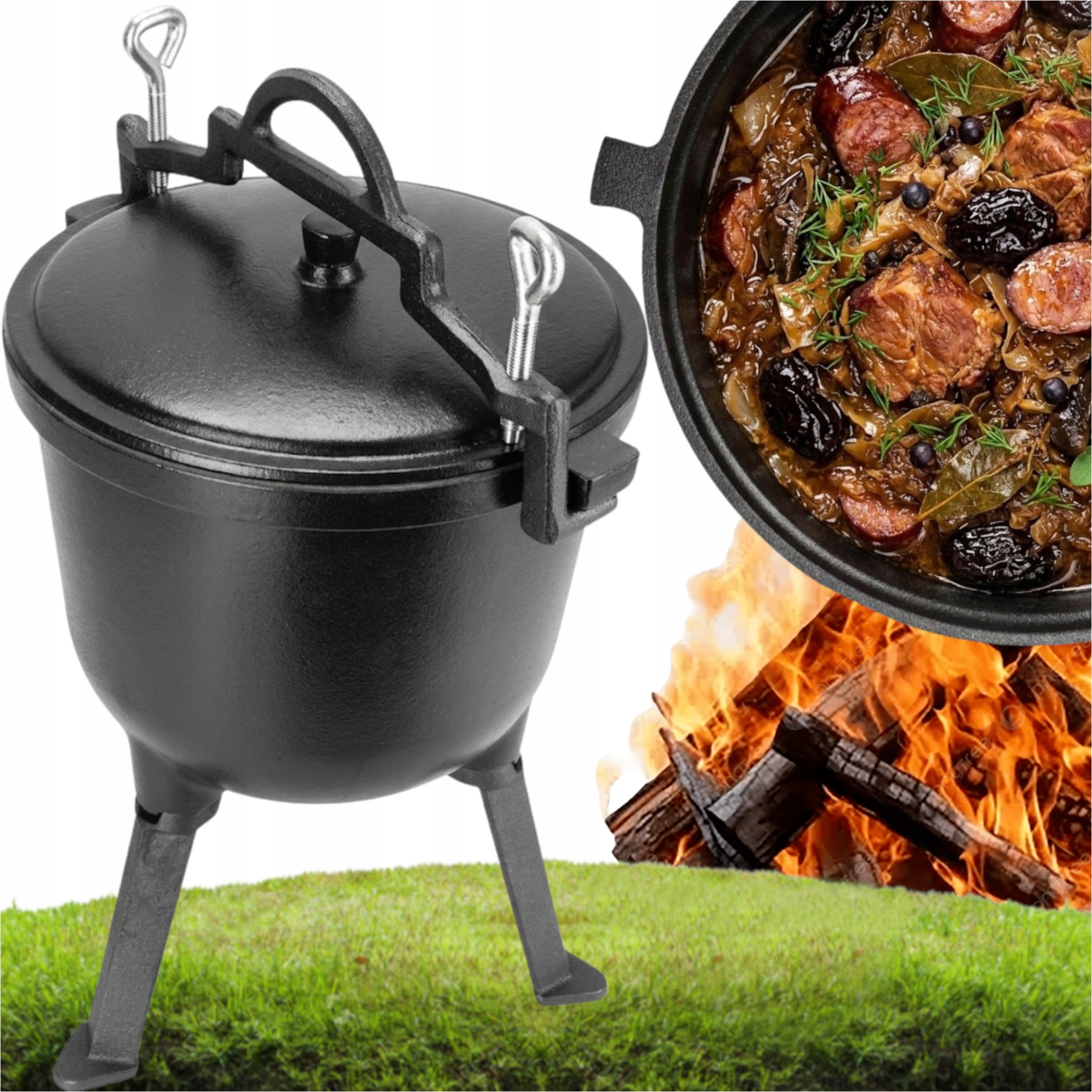 Maďarský Kotlík na Gril Ohniště Pro Velkou Rodinu 4-6 Osob 9,5 kg