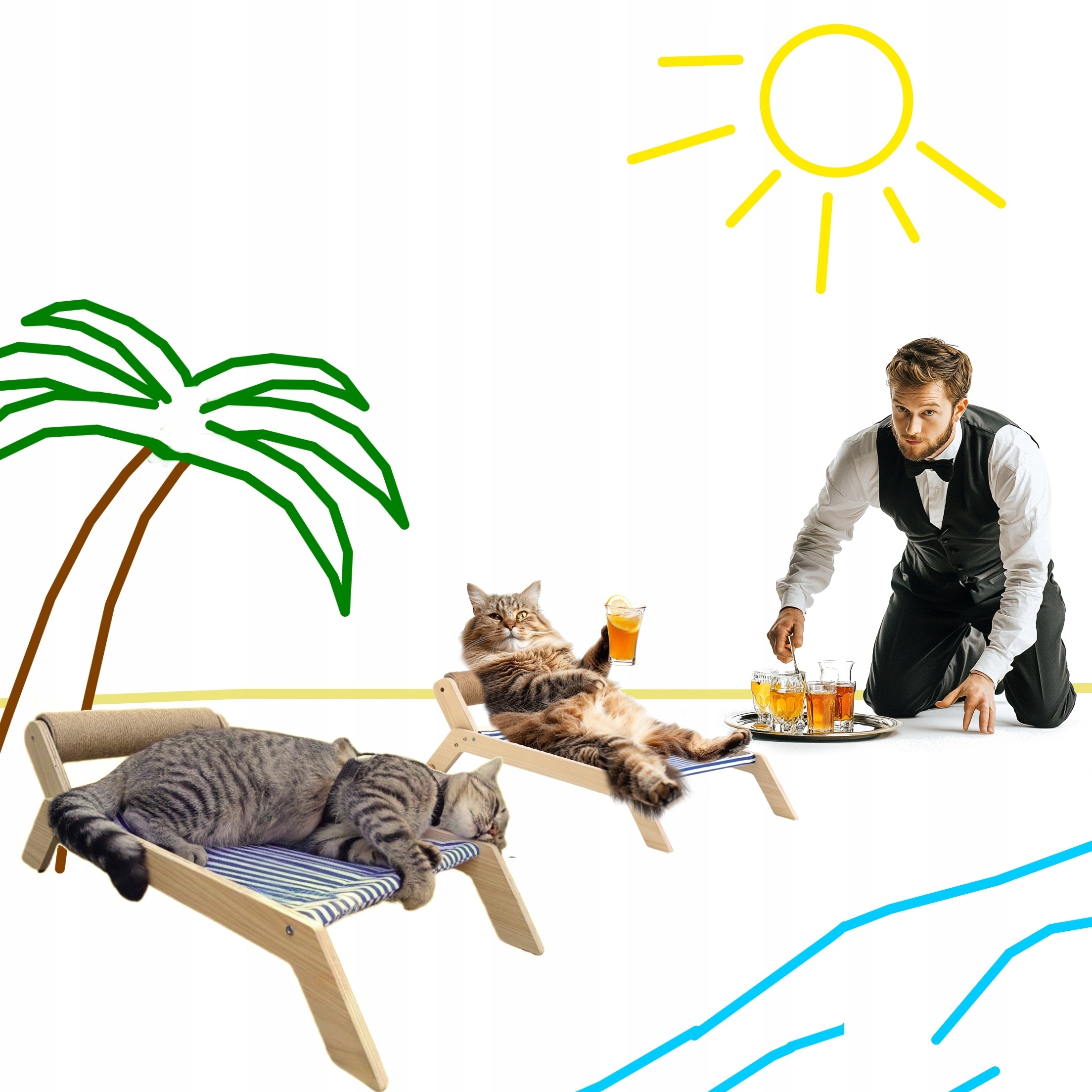 Pelíšek pro kočky Škrabadlo Lehátko 58 cm