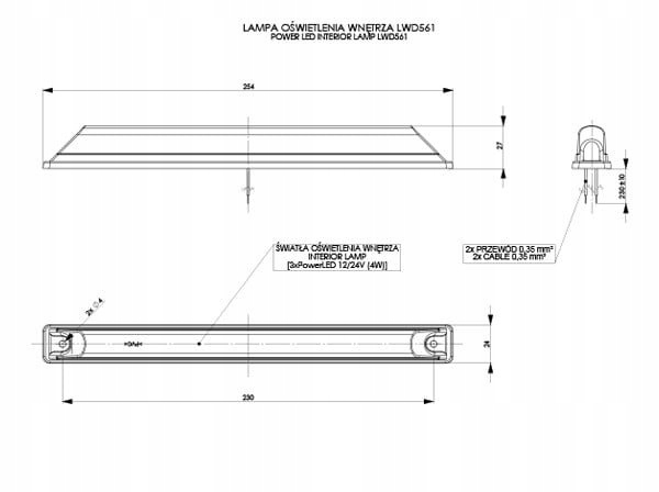 LAMPA OŚWIETLENIA WNĘTRZA LWD 561 Stan opakowania oryginalne