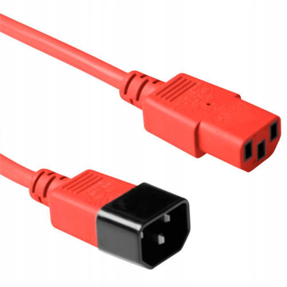 Kabel zasilający MicroConnect C14F do C13M, czerwony, 3m, 01YT384