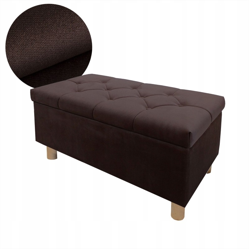 Otwierana pufa skrzynia tapicerowana Brązowy