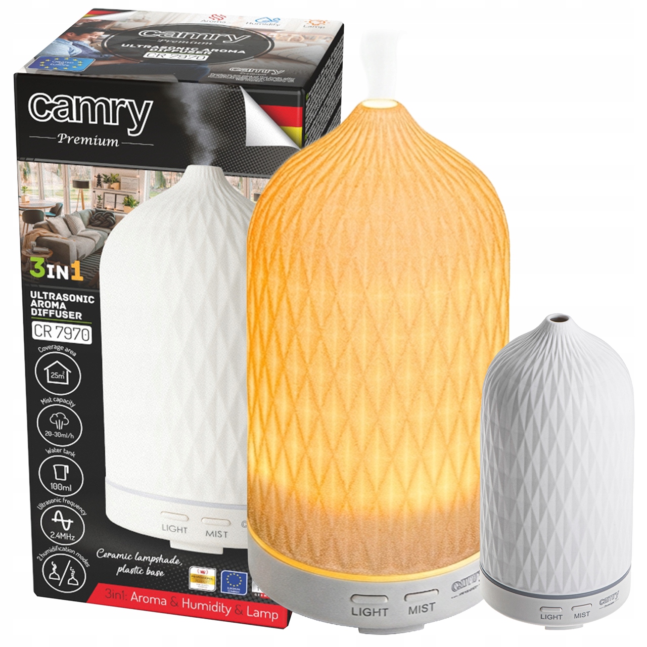 Nawilżacz Powietrza Ultradźwiękowy Dyfuzor Zapachowy Aromaterapia Lampka