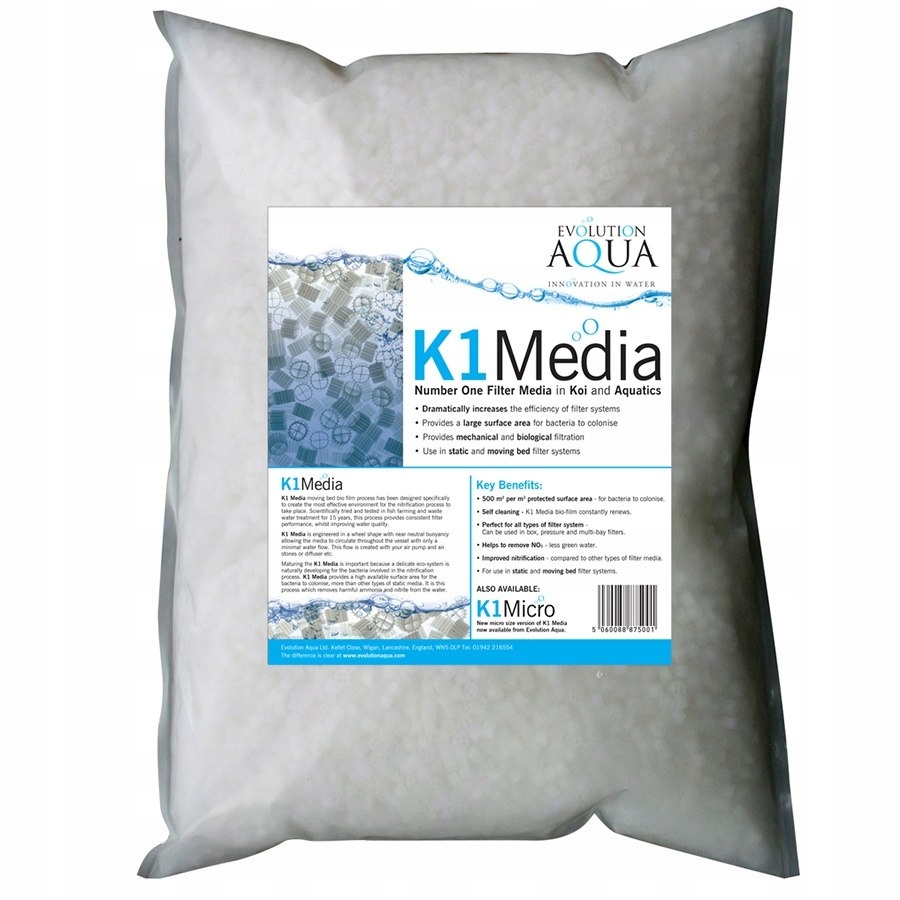 Levně Evolution Aqua K1 Media 50l pohyblivá filtrační vložka "Kaldnes