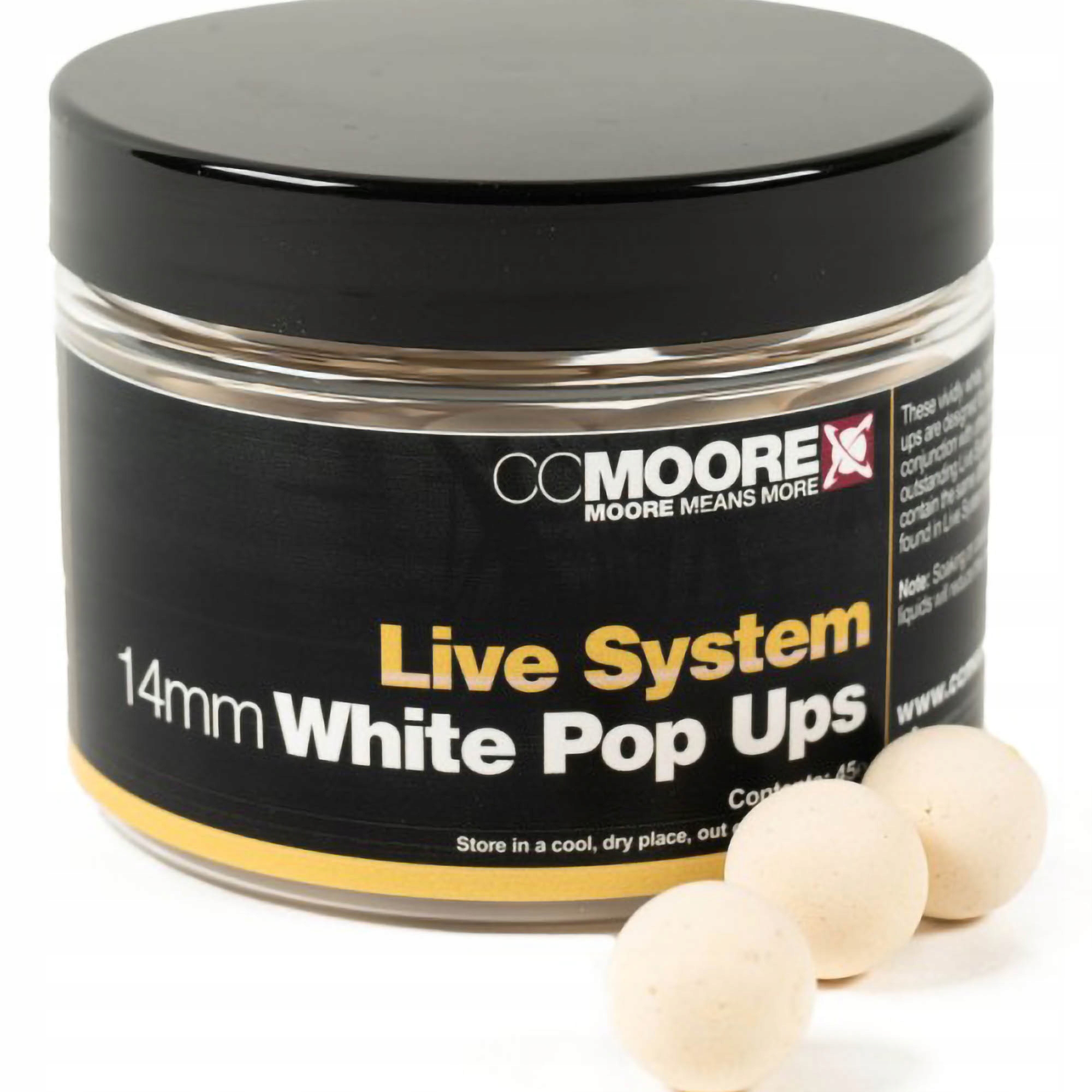 Przynęta Kulki Pływające CC Moore Live System White Pop Ups 12mm
