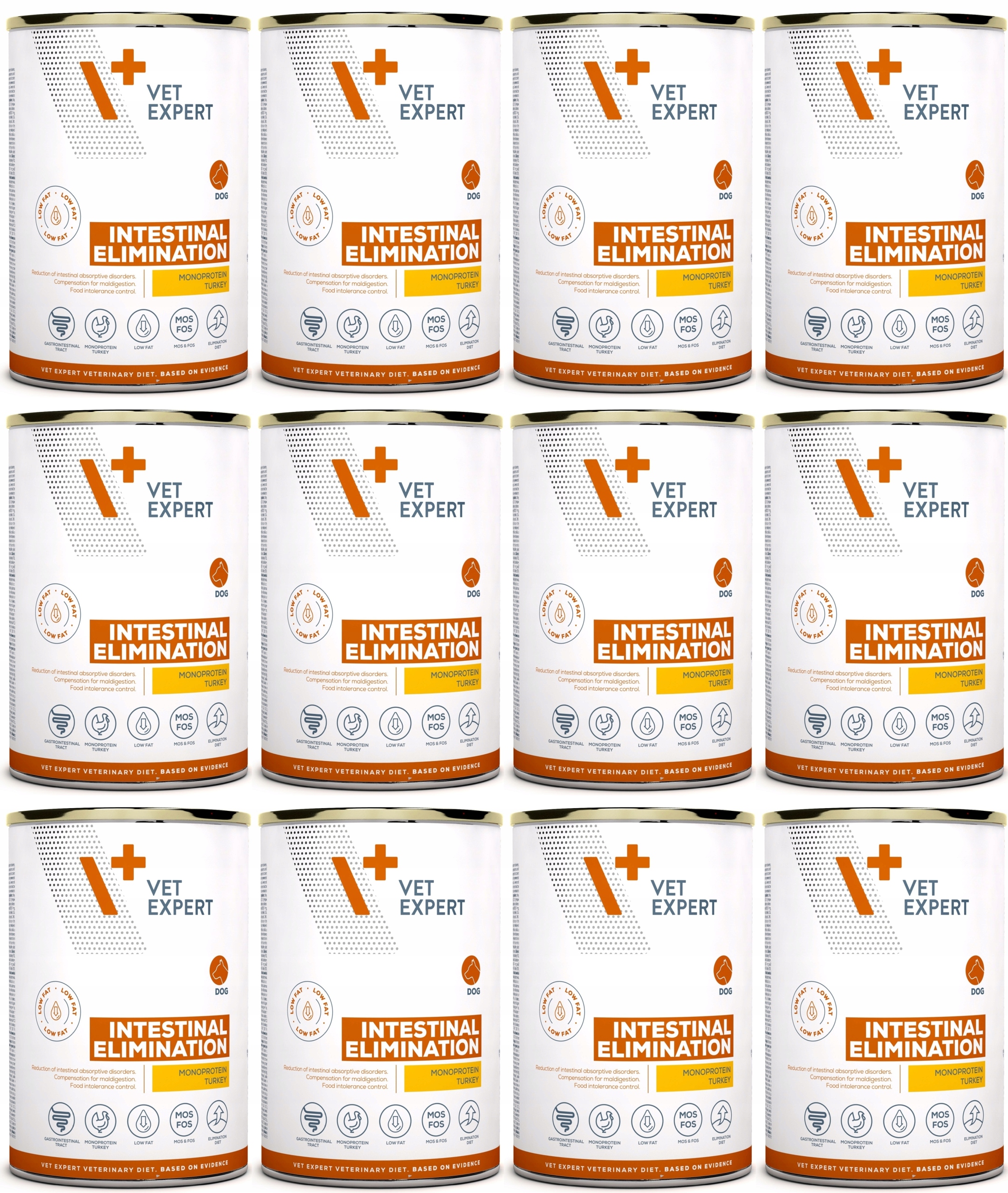 Levně 4T VetExpert Dog Intestinal Elimination Low Fat 12 x 400 g