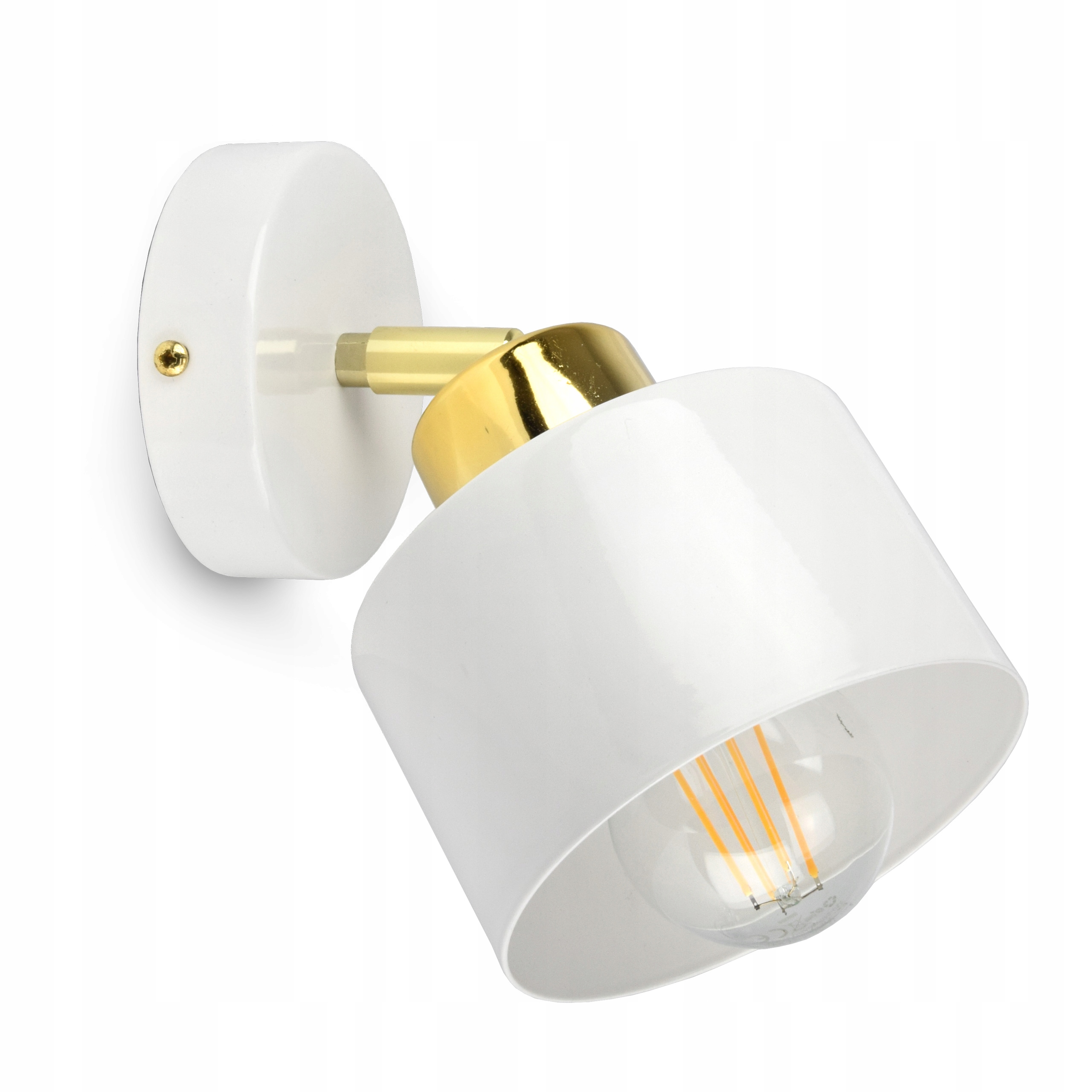 

Lampa Ścienna Kinkiet Biały Złoty Roller 370-KG1