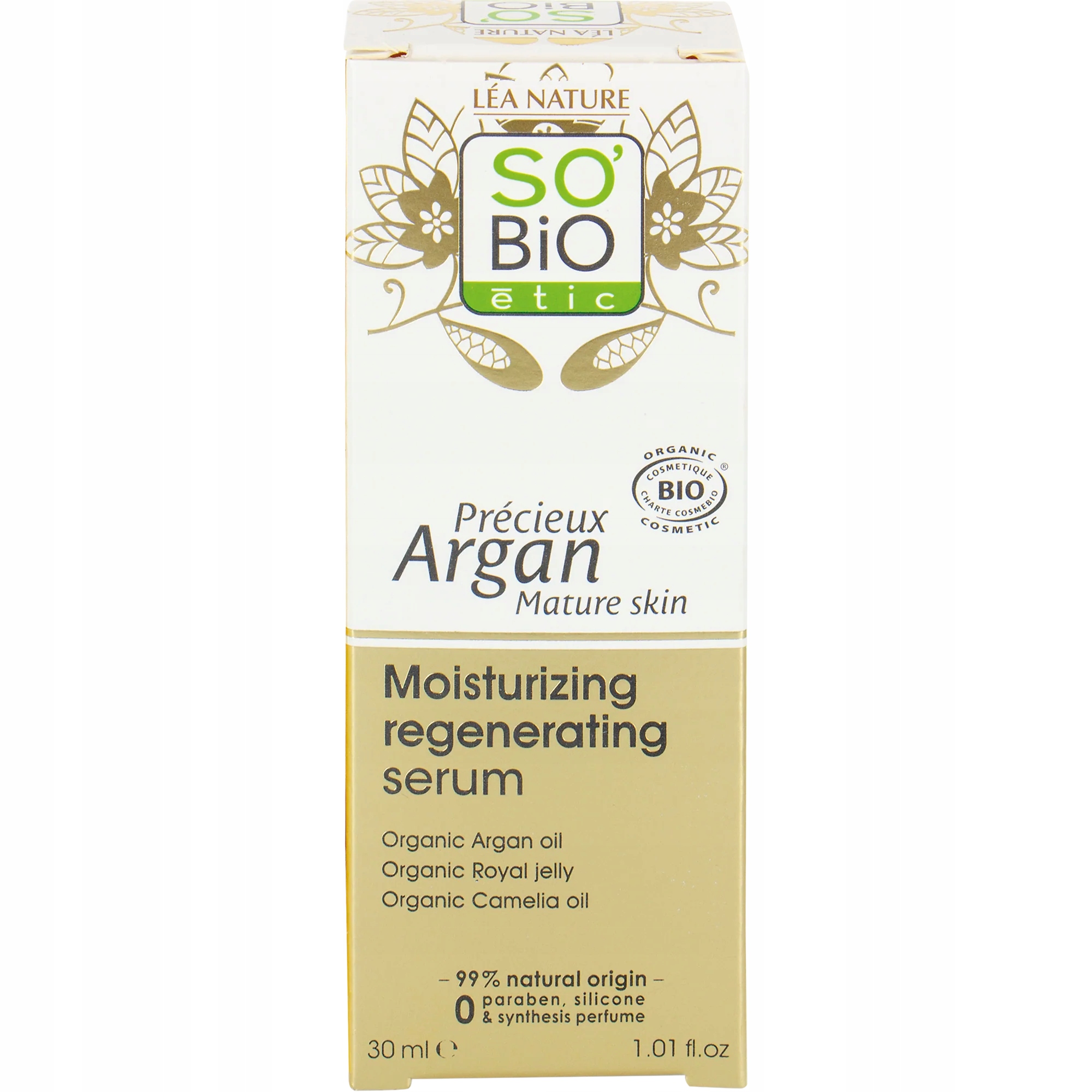 SO'BiO étic Anti-Age Precieux Argan Sérum hydratační a regenerační Gold Bio