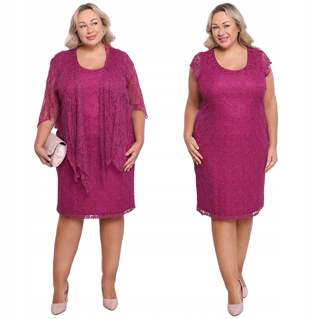 Sukienka z różowej koronki 54