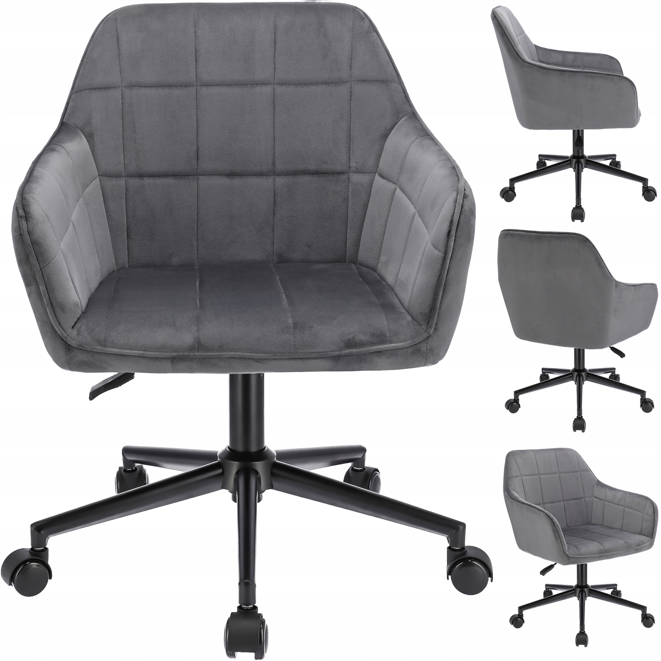 FOTEL BIUROWY do biurka KRZESŁO OBROTOWE welur