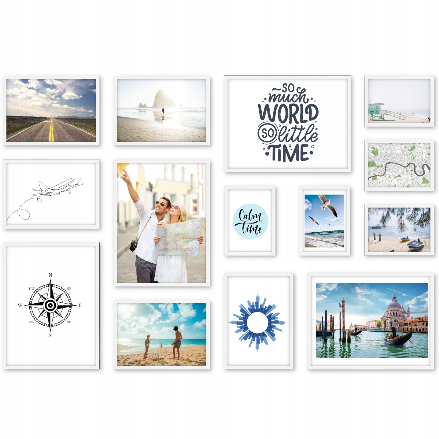 

Zestaw 14 Ramek Galeria Ramki na Zdjęcia Białe