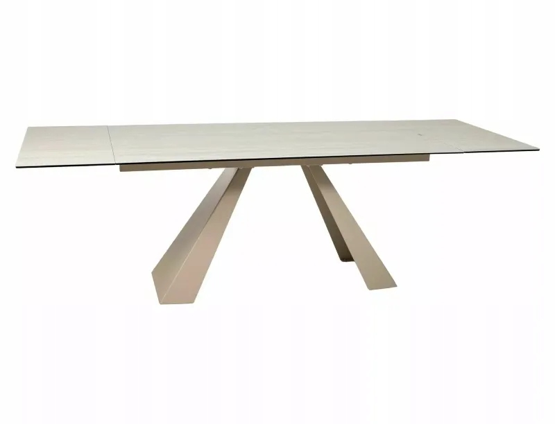 Stół rozkładany 160-240x90 Salvadore Ceramic beż Travertine stelaż kaszmir