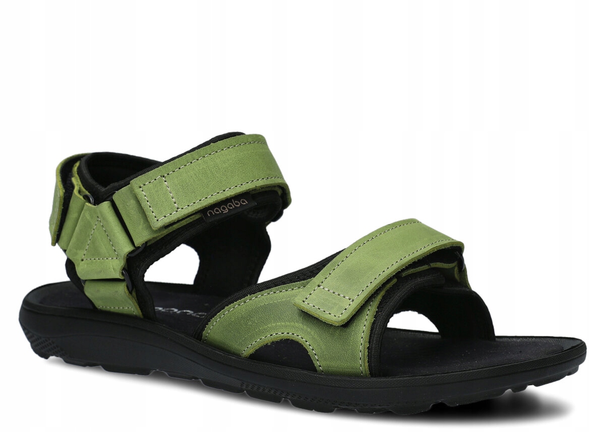 Pánské Kožené Sandály Pistáciové Nagaba 267 Pohodlné, Polské 44