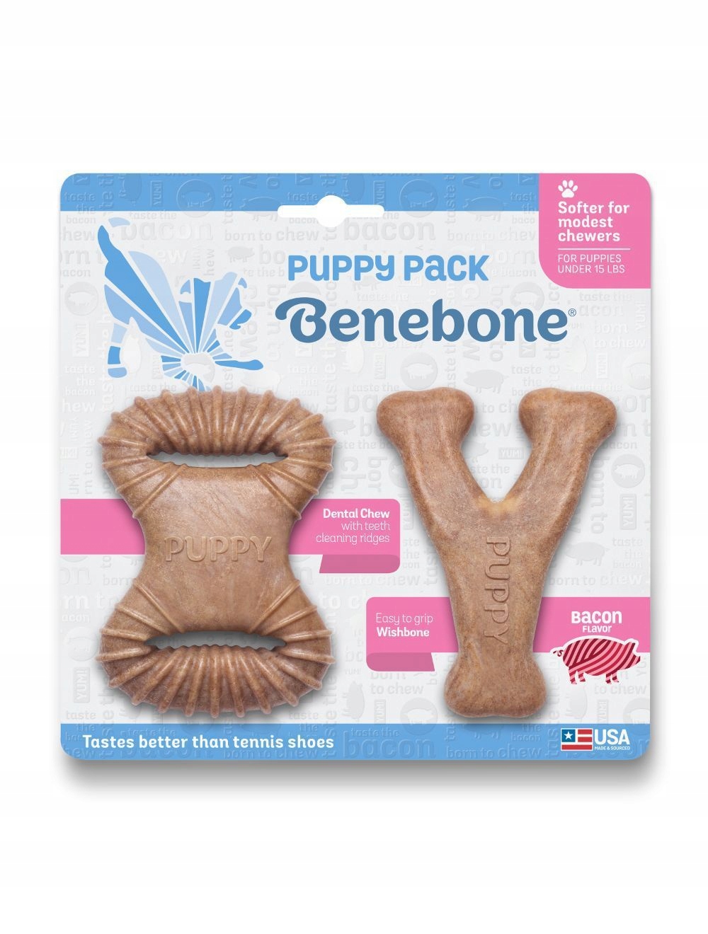 Benebone Sada Pro Štěňata 2 Ks: Dentální Kost/klobouk 10 CM