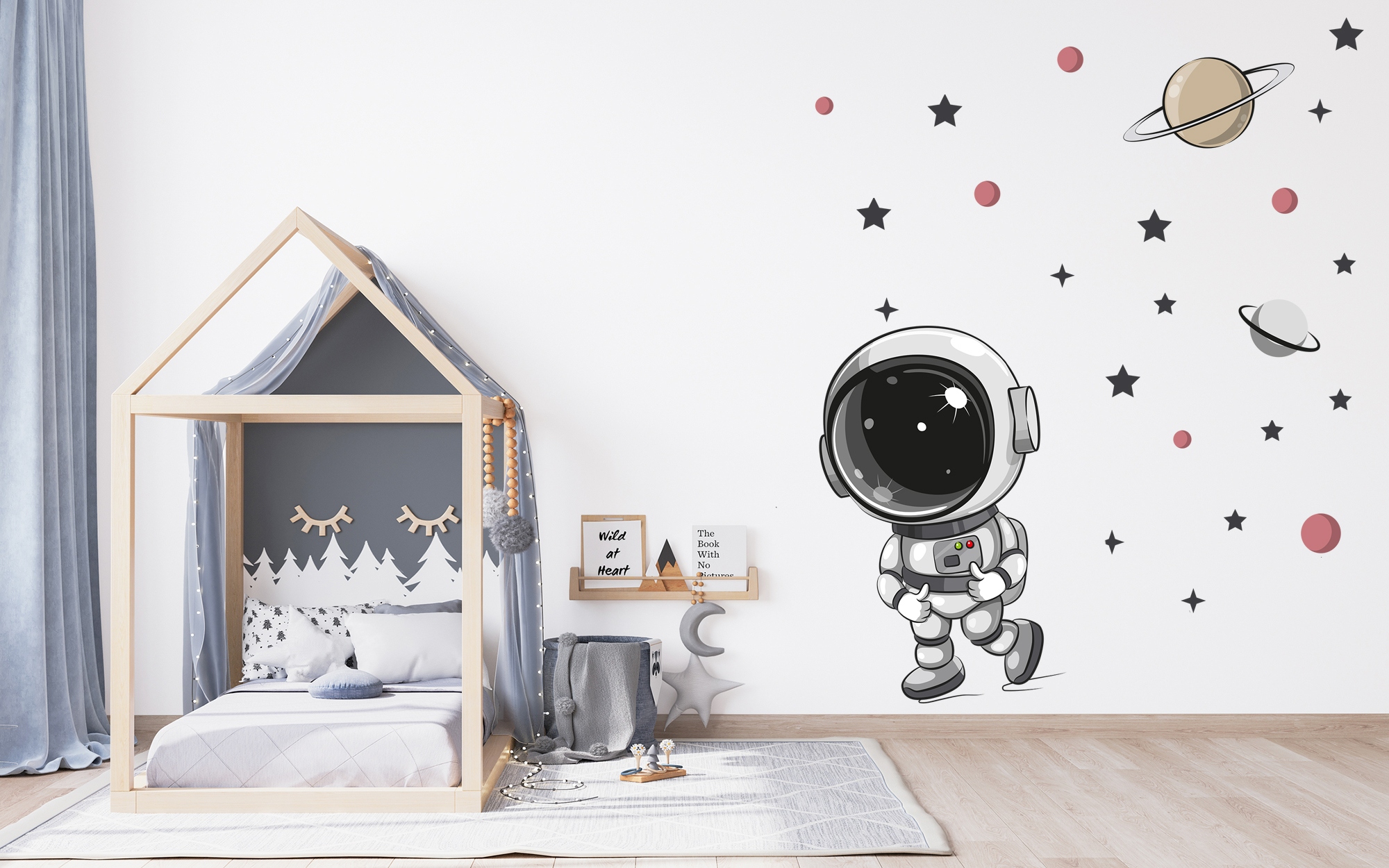 XL DUŻA Naklejka na ścianę ASTRONAUTA 58x57 Marka MGDesign
