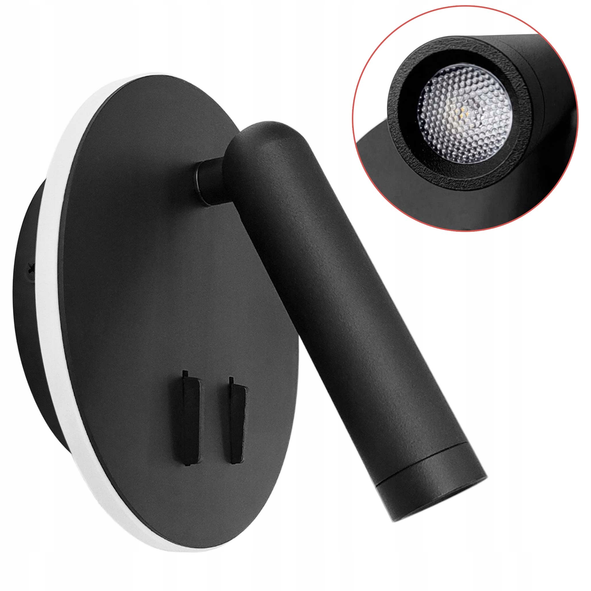 Nástenná lampa Loft Čierna Matná Led lampa Black Nastaviteľná otočná