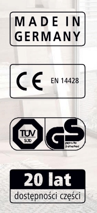 KERMI LIGA Drzwi składane łamane 100 Grubość szkła/szyby 5 mm