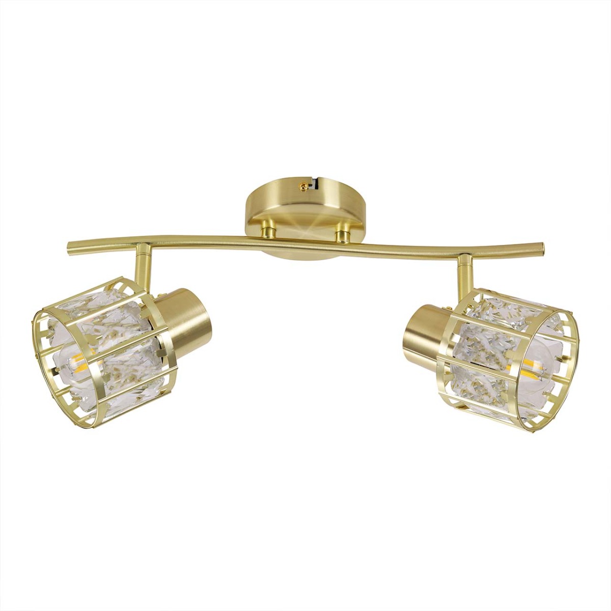 Polux lampa ścienno-sufitowa Zahara złota kryształowa 2xE27 10W