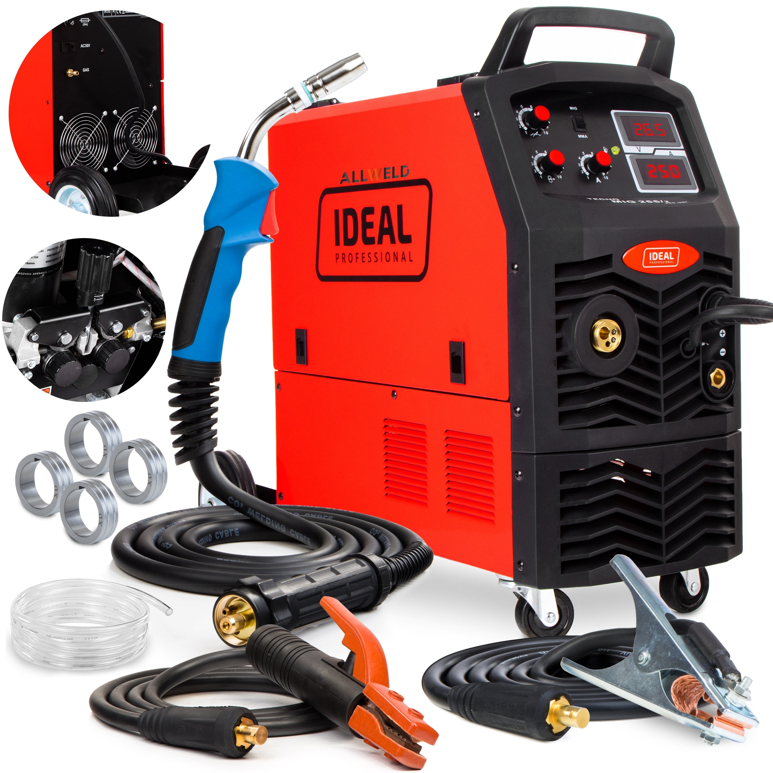 Poloautomatický Svařovací Stroj Ideal Tecno Mig 255 Mma Flux 230V 400V Igbt Alu 4X4