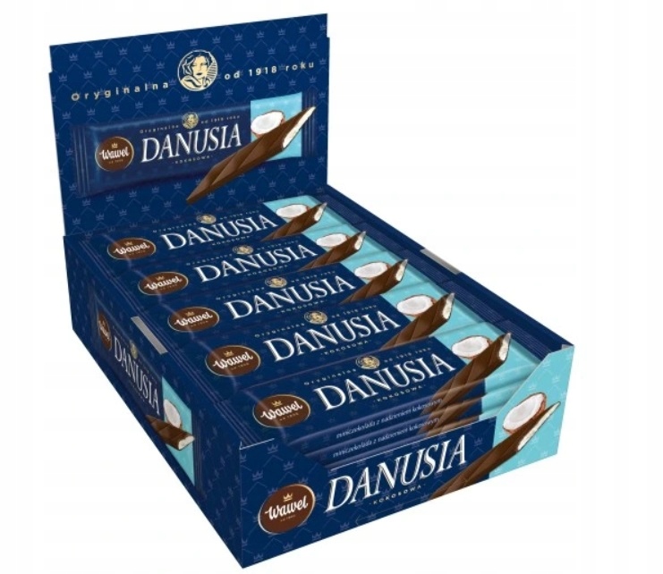 35x 38g Wawel Danusia kokosowa baton czekolada Karton
