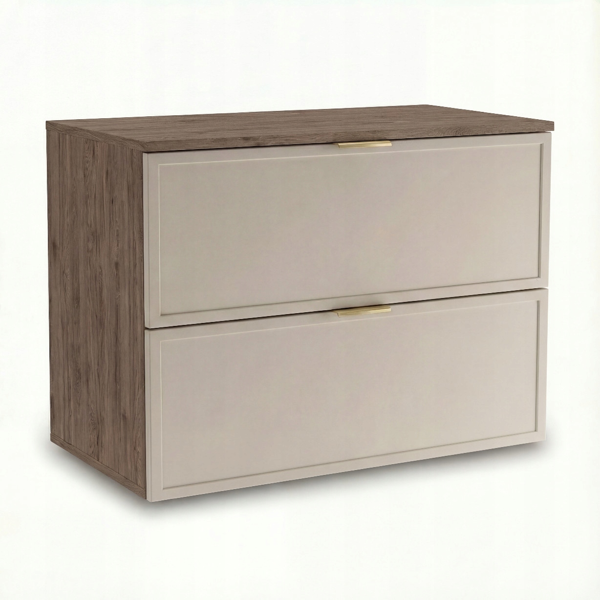 Skříňka pod umyvadlo 80 cm 2 zásuvky Kašmír/Ořech Tmavý Roma