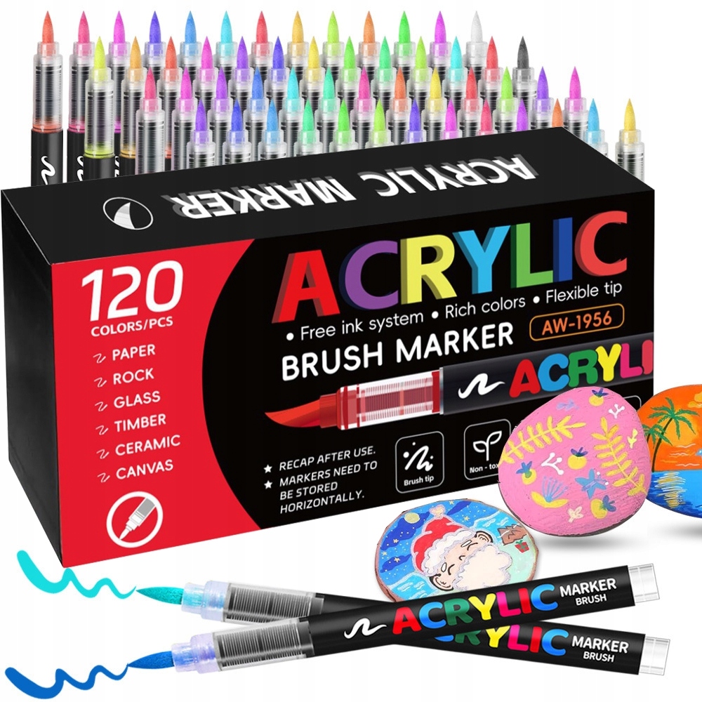 Markery Akrylowe Zestaw 120 Szt Pisaki Mazaki Z Jupai Wodoodporne