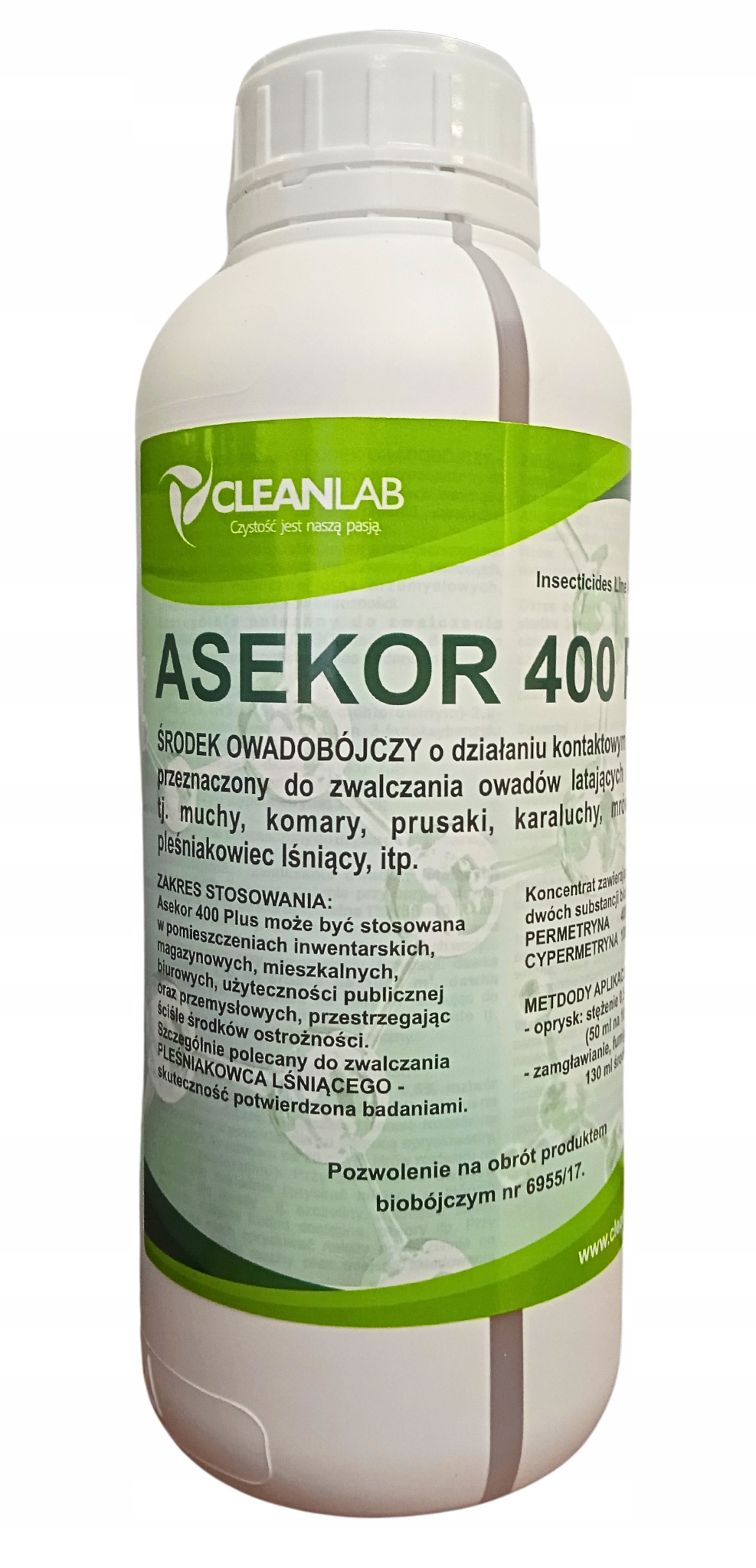 Asekor 400 Plus 1L środek owadobójczy, płyn