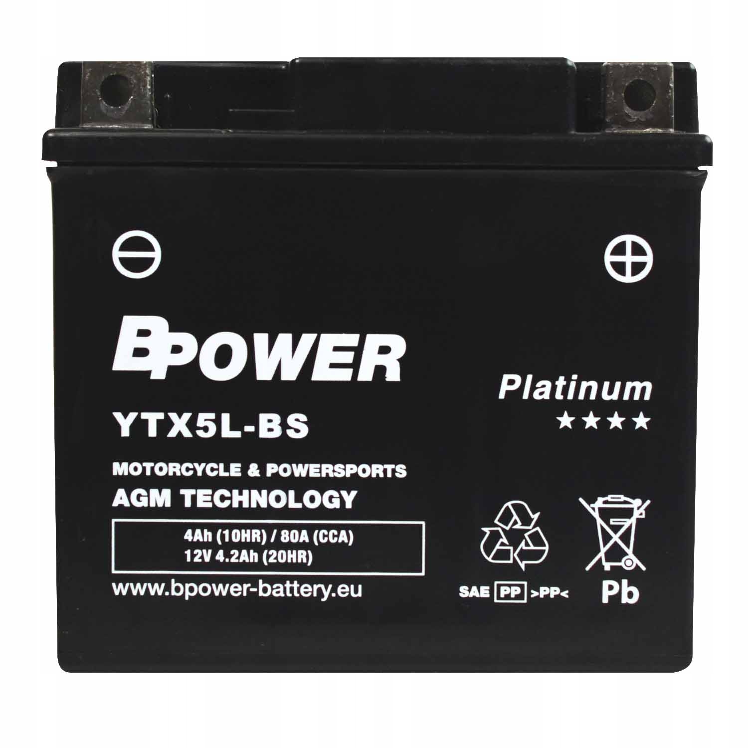 

BPower Platinum Agm YTX5L-BS 12V 4Ah 80A ETX5L