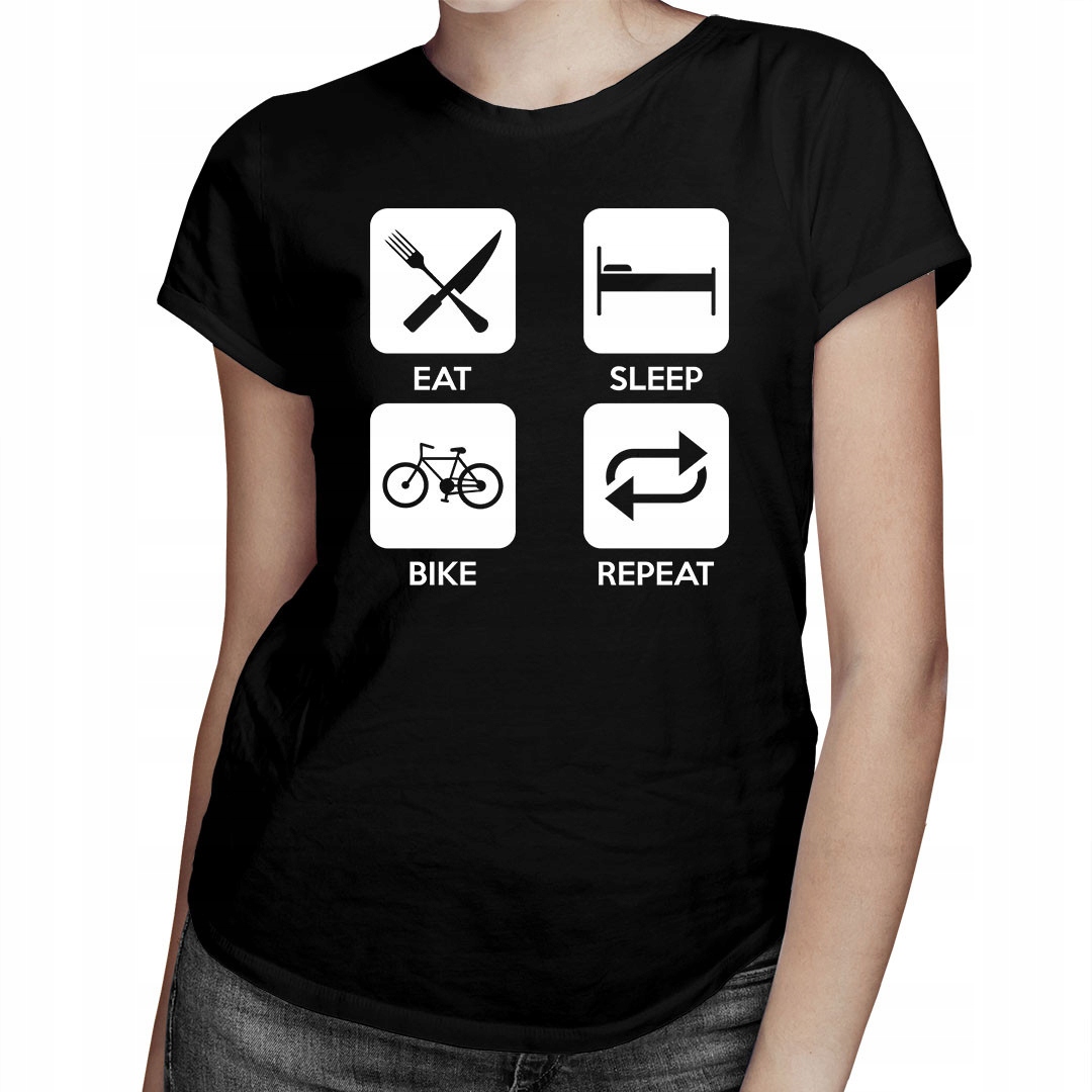 

Eat sleep bike repeat - koszulka dla niej