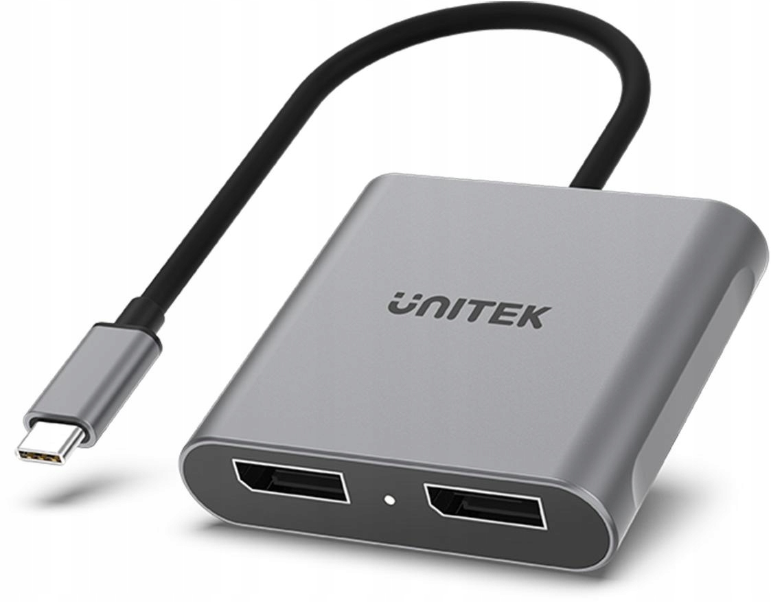 Unitek V1404A Adaptér Usb-c Na 2x Displayport 1.4 8K60Hz Mst Hdcp