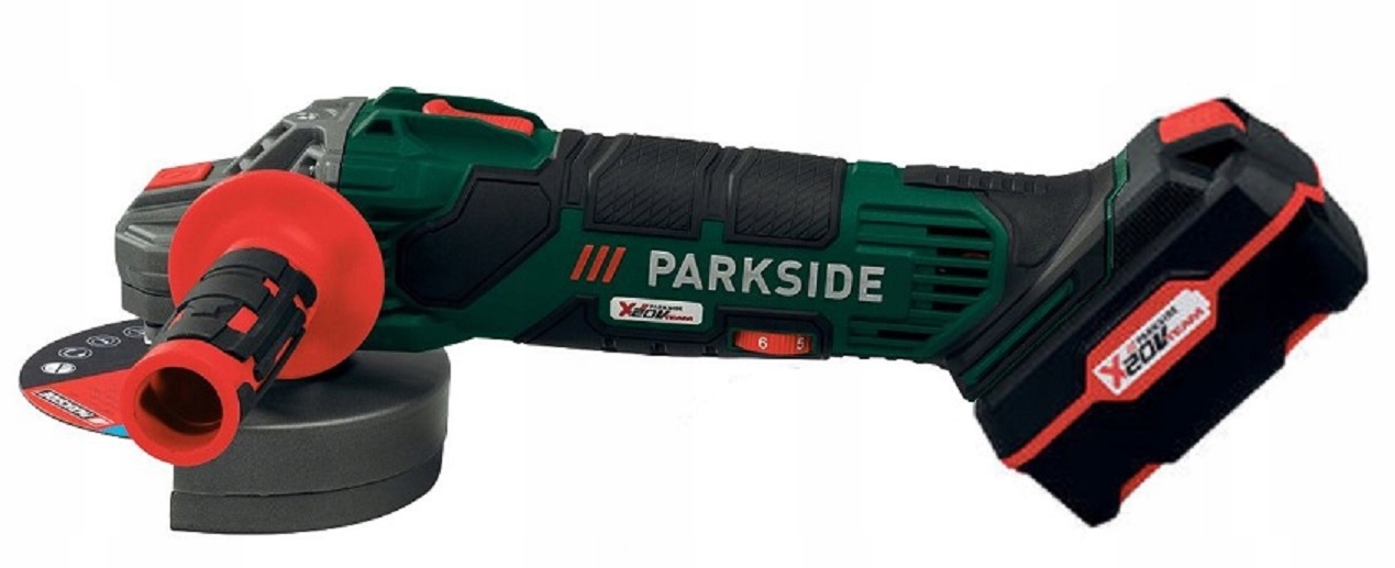 SZLIFIERKA KATOWA AKUMULATOROWA PARKSIDE 20V TEAM Power 800 W
