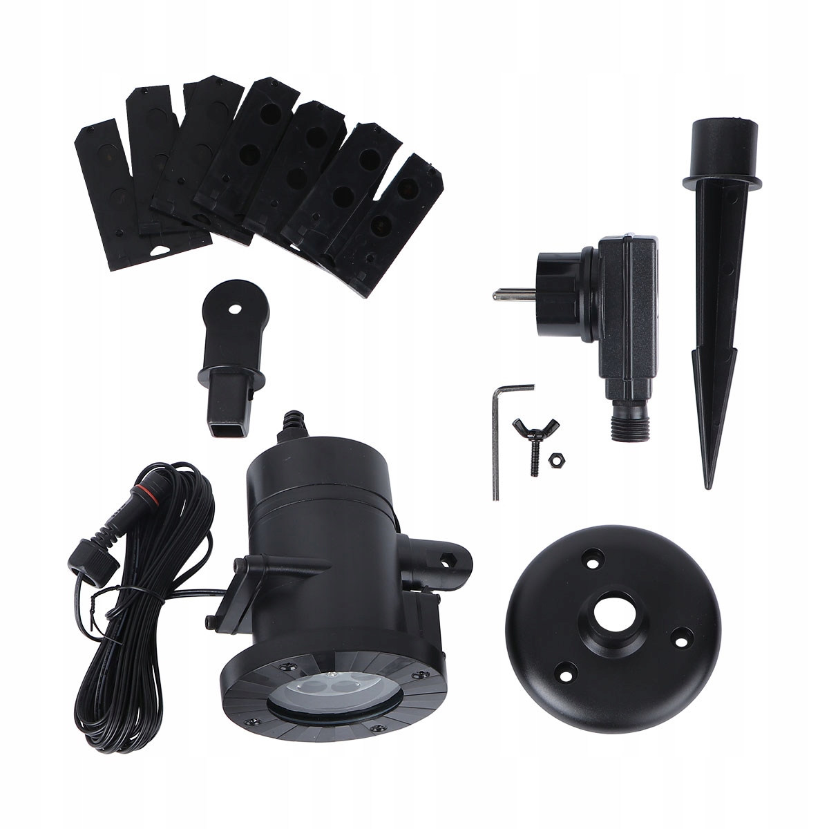 CZARNA LAMPA PROJEKCYJNA LED NA IMPREZY I ŚWIĘTA Z 12 WZORAMI