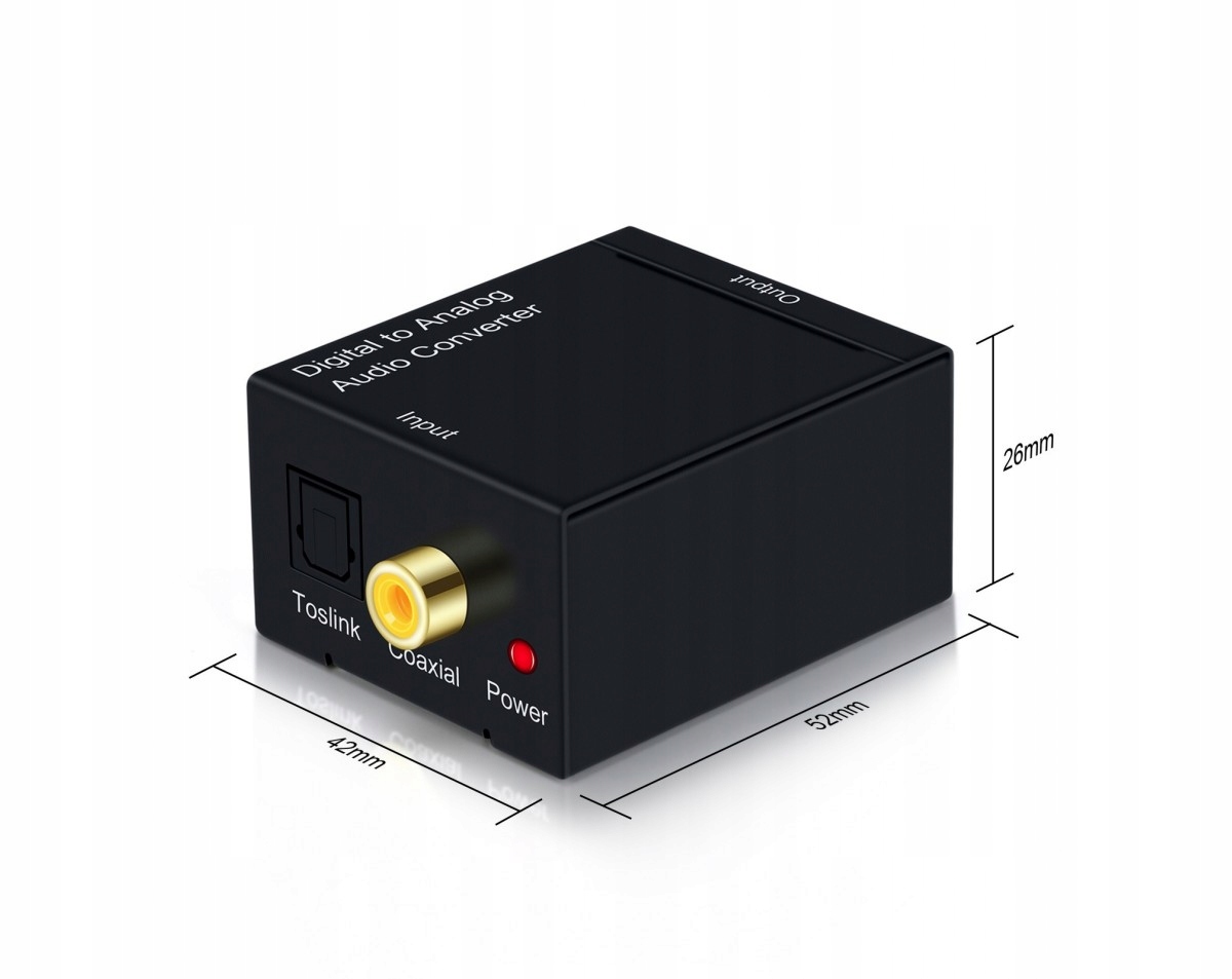 KONWERTER TOSLINK COAXIAL do mini Jack 3,5mm cinch Komunikacja brak