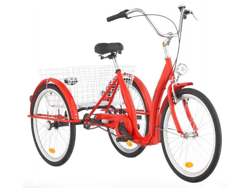 Rower trójkołowy Sewilla 24 cale damski Czerwony