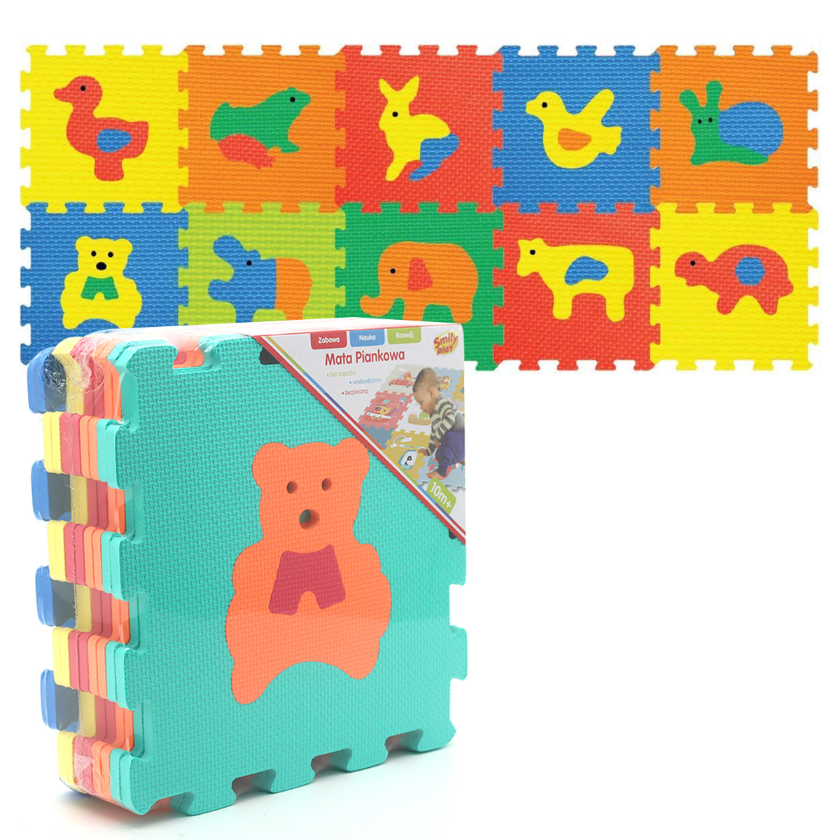 PUZZLE PIANKOWE MATA PODŁOGOWA ZWIERZĘTA 10EL. Kod producenta SP83576 / 1005B3