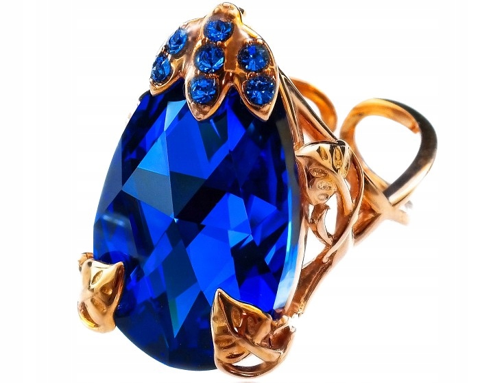 Krystaly Prstýnek Blue Comet Rose Růžové Zlato