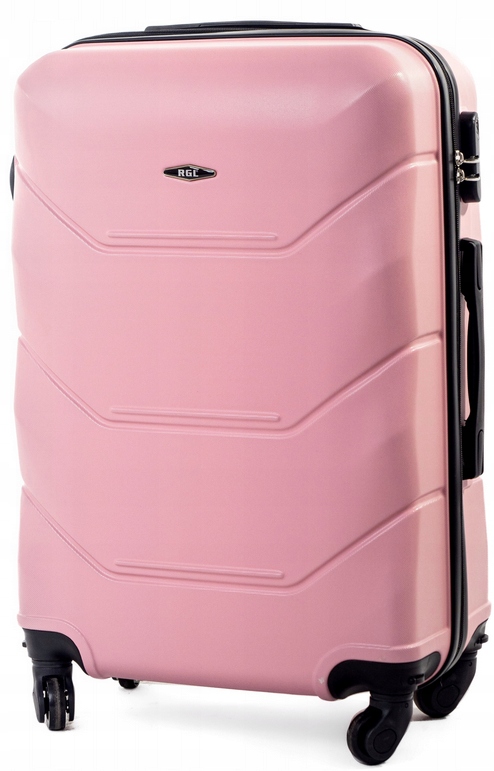 Walizka Duża Rgl Twarda Podróżna Bagaż Abs Pudrowy Róż