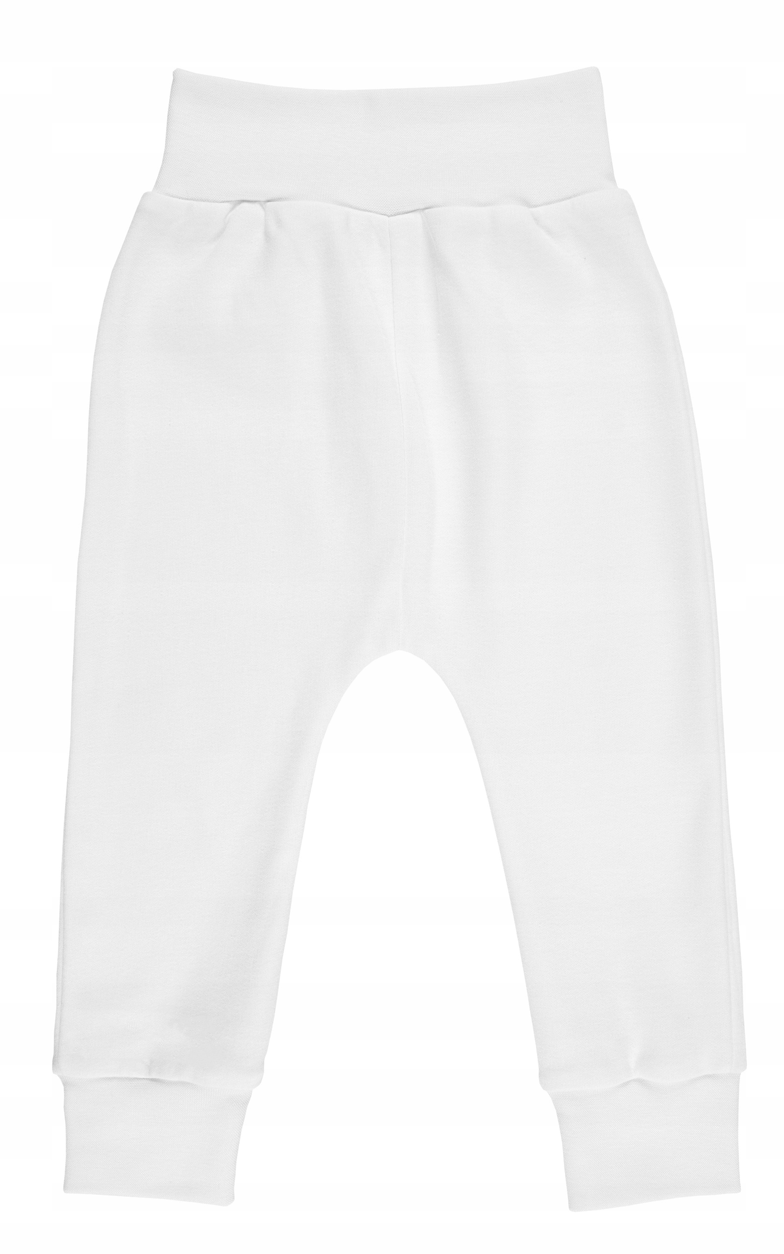 Spodnie spodenki dziecięce bawełniane cienkie dresowe białe rozmiar 74/80