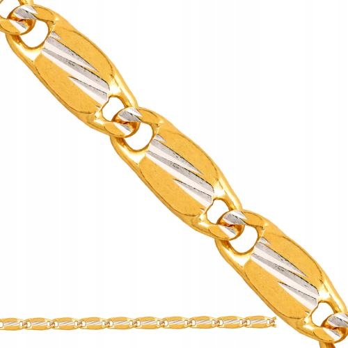 Řetízek zlatý dámský 585 pletený hlemýžď dvě barvy diamantový pro ni 45