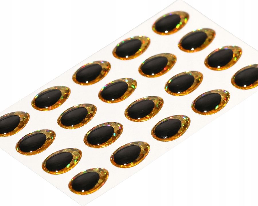 Oczy 3D W Kształcie Kropli Epoxy Eyes Teardrop 9mm SY-225109 Holo Gold