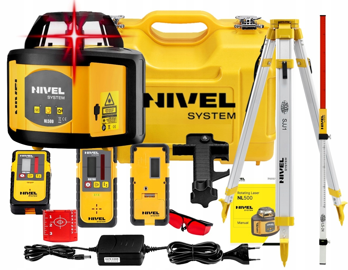 NIWELATOR LASEROWY NL500 NIVEL + STATYW + ŁATA