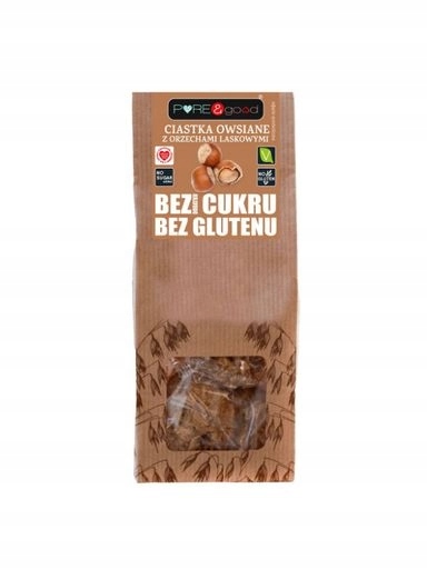 Levně 4x Pure&Good Ovesné sušenky s lískovými oříšky bez přidaného cukru 150 g
