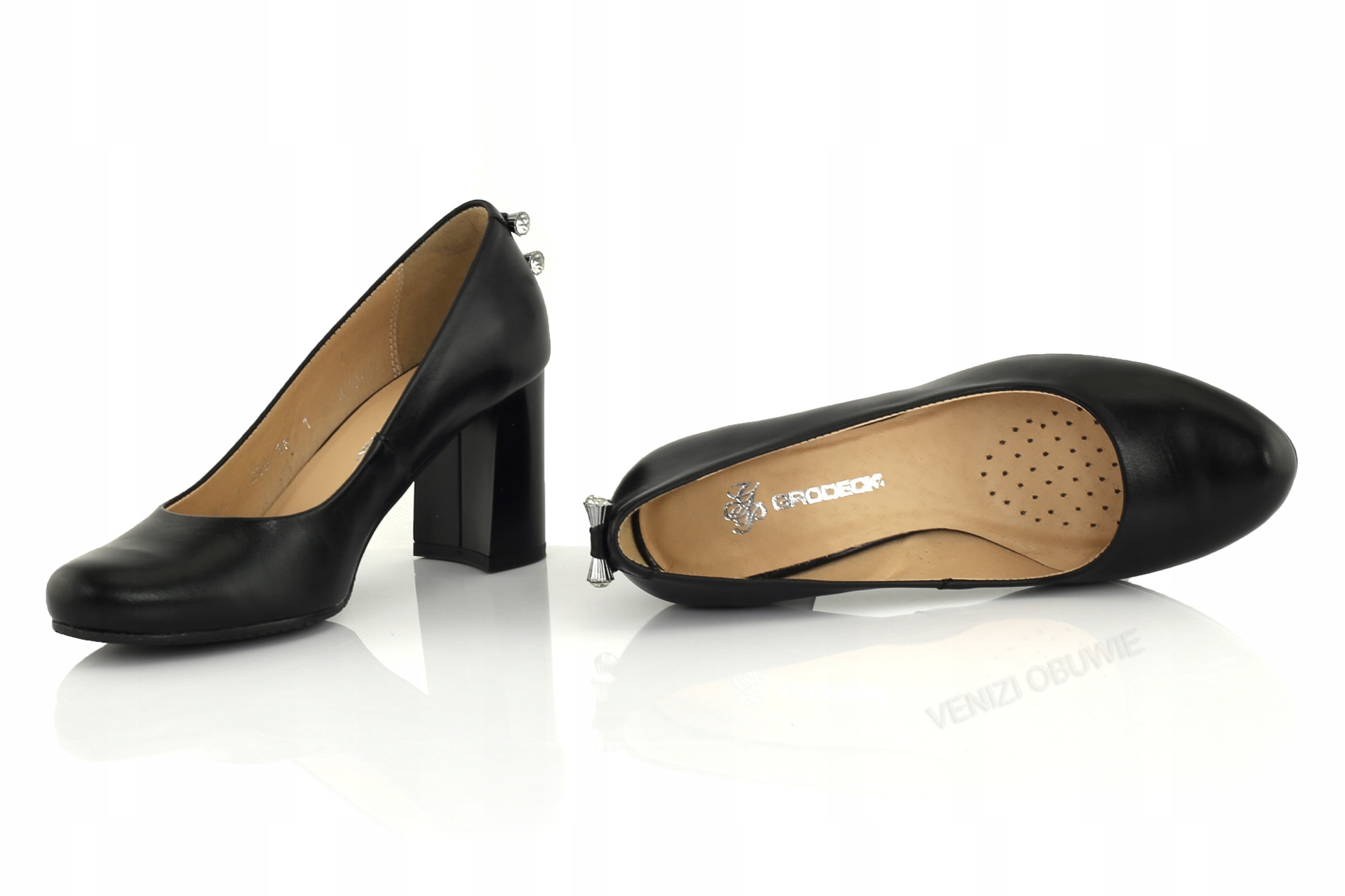 Venizi 1200 CZÓŁENKA DAMSKIE SKÓRA LICO CZARNY 35 _-50% Rozmiar 35